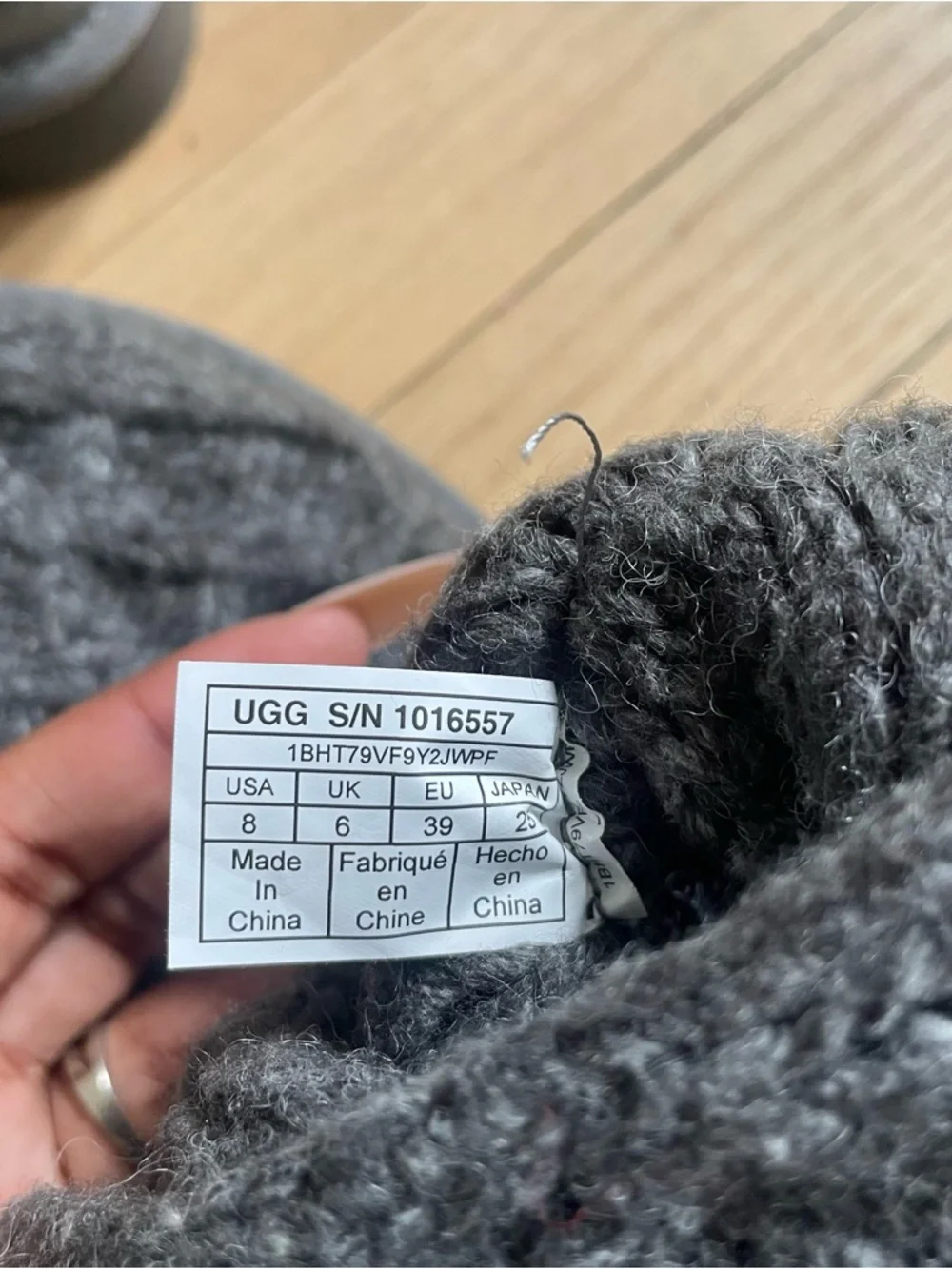 Cozy Knit Tall Slouch UGG Boots in Charcoal Gray